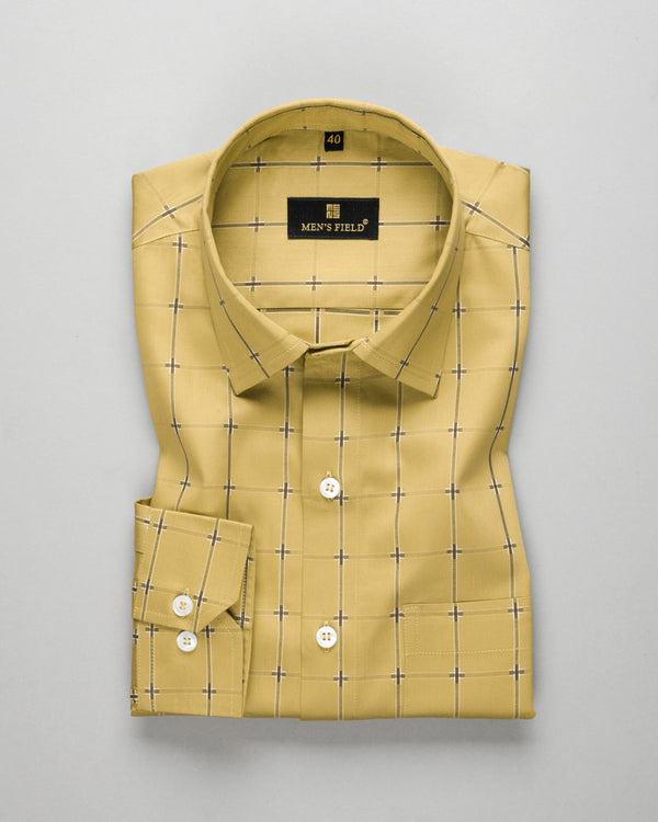 Men's Brown Checks Super Soft Golden Shirt