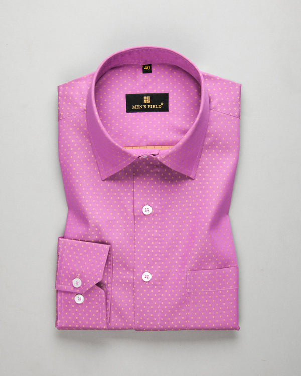 Men's Formal Dobby Pattern Pink Shirt