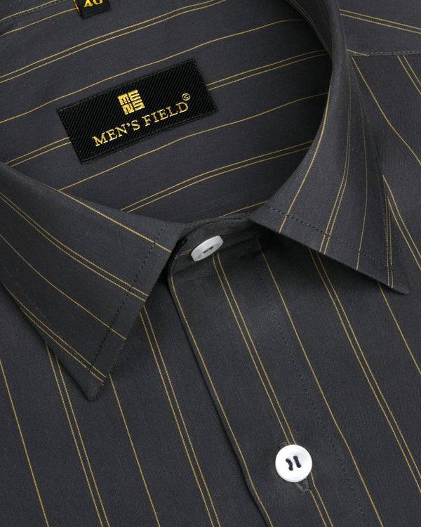 Men's Golden Stripe Super Soft Brown Shirt