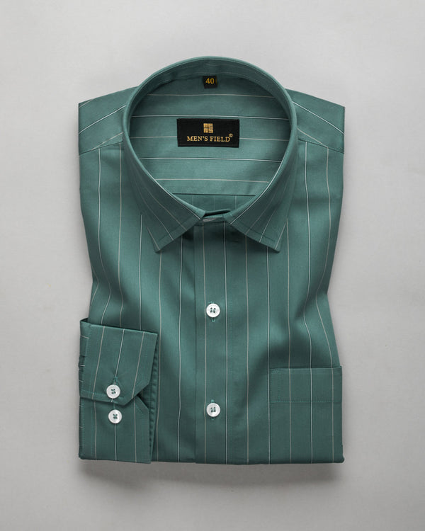 Men's Stripe Super Soft Dark Green Shirt